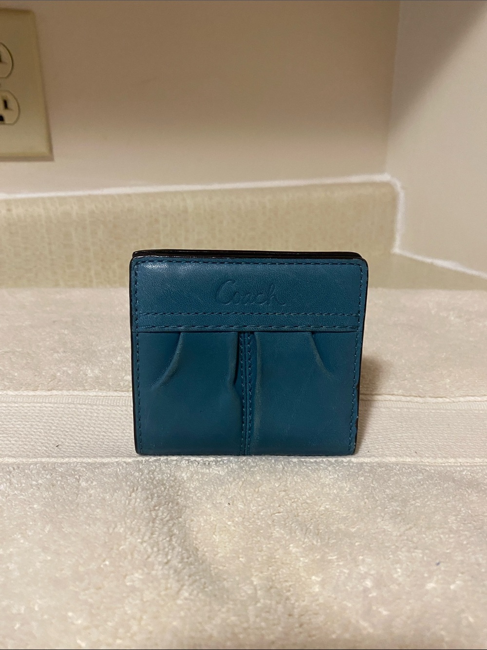 Vintage Coach Teal Leather Wallet